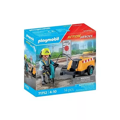 Playmobil Zestaw z figurkami Action Heroes 71752 Pracownik budowlany z młotem pneumatycznym