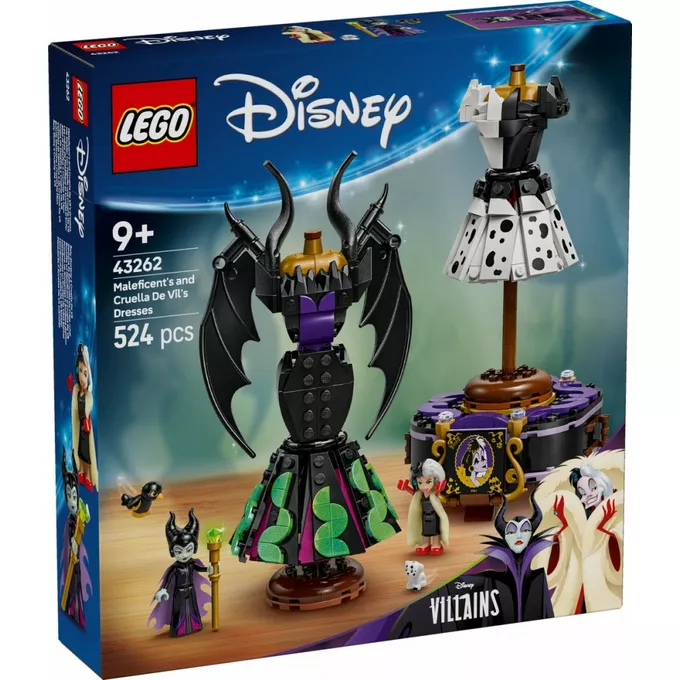 LEGO Klocki Disney 43262 Suknie Diaboliny i Cruelli De Mon