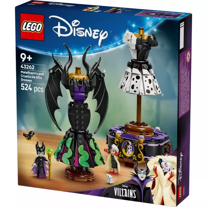 LEGO Klocki Disney 43262 Suknie Diaboliny i Cruelli De Mon