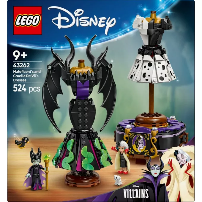 LEGO Klocki Disney 43262 Suknie Diaboliny i Cruelli De Mon