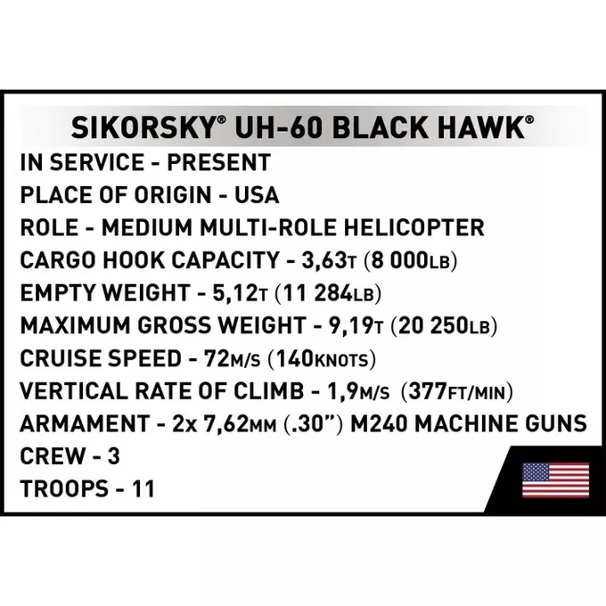 Cobi Klocki Klocki Sikorsky UH-60 Black Hawk 928 klocków