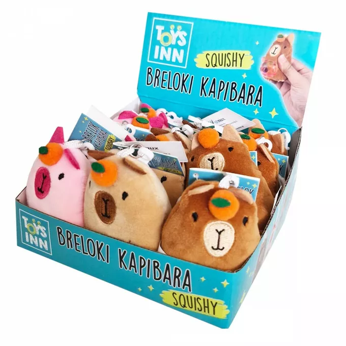 Stnux Breloki Kapibara squishy mix Display 12 sztuk