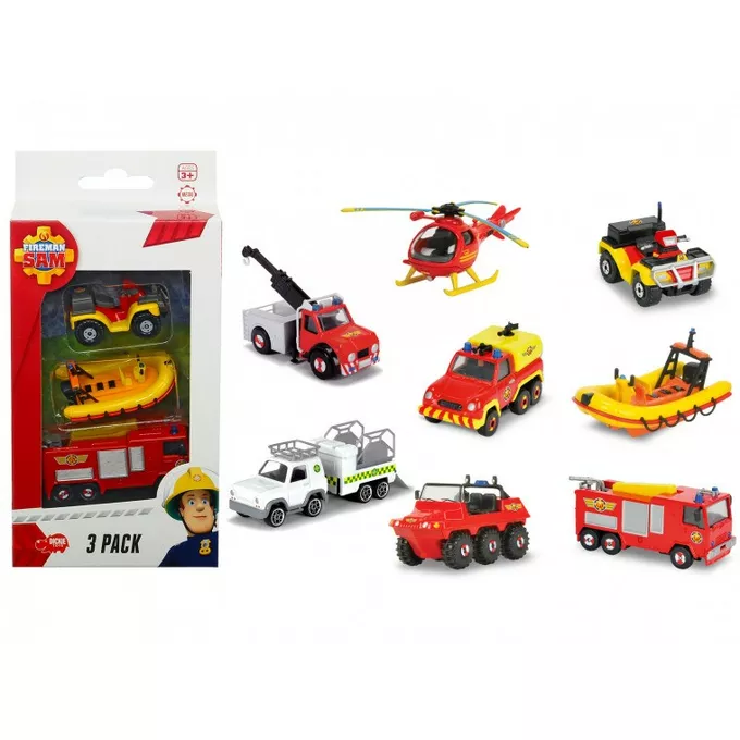 Dickie Strażak Sam pojazdy, 3pack, 1:64, 3 rodzaje