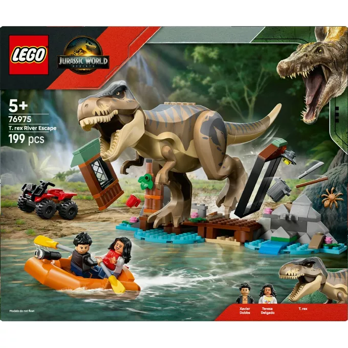 LEGO Klocki Jurassic World 76975 Ucieczka rzeką przed tyranozaurem