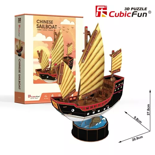 Cubic Fun Puzzle 3D Żaglowiec Chinese 62 elementy