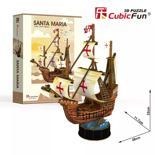 Cubic Fun Puzzle 3D Żaglowiec Santa Maria 93 elementy