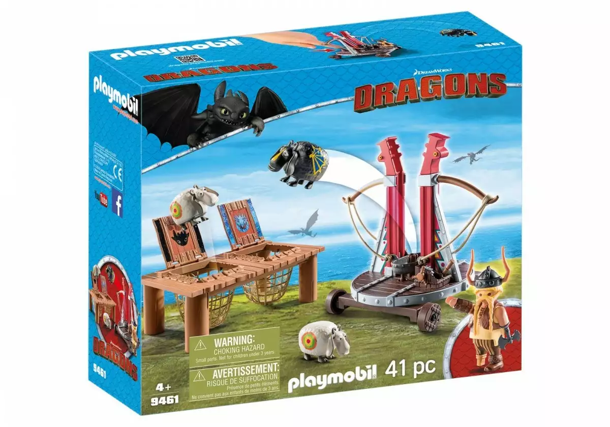 Playmobil Zestaw z figurkami Dragons 9461 Pyskacz Gbur z katapultą do owiec