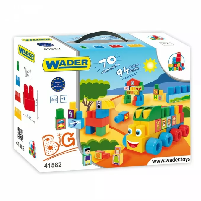 Wader Klocki Middle Blocks 70 elementów Big w kartonie