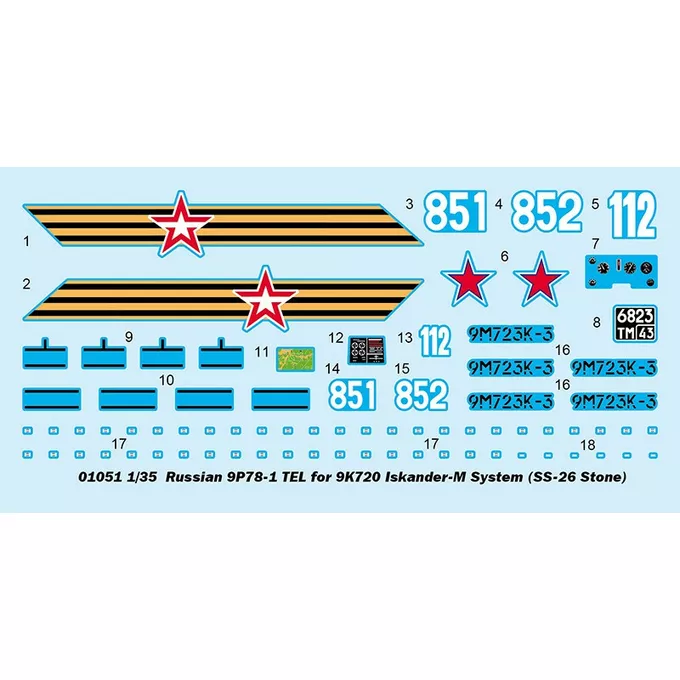 Model plastikowy rosyjski 9P78-1 TEL do systemu 9K720 Iskander-M