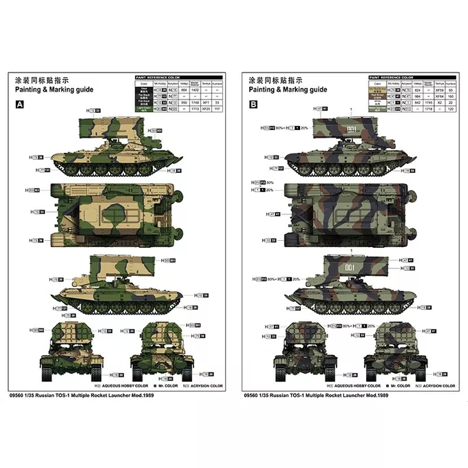 Trumpeter Model plastikowy rosyjski TOS-1 wieloprowadnicowa wyrzutnia rakietowa