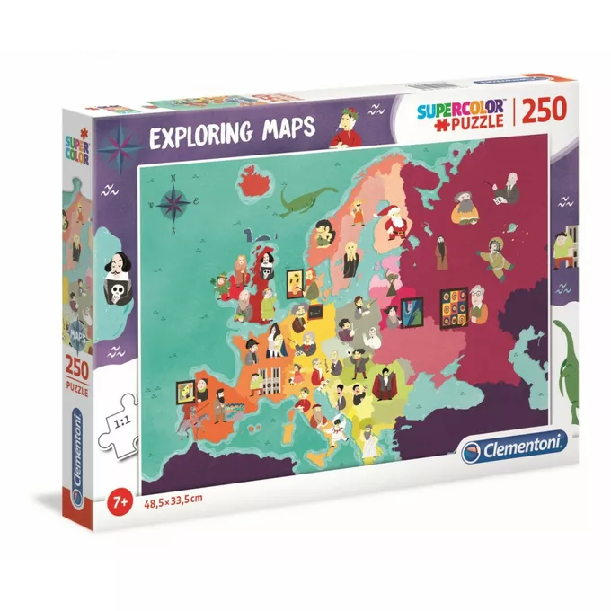 Puzzle 250 elementów Exploring Maps Great People in Europe