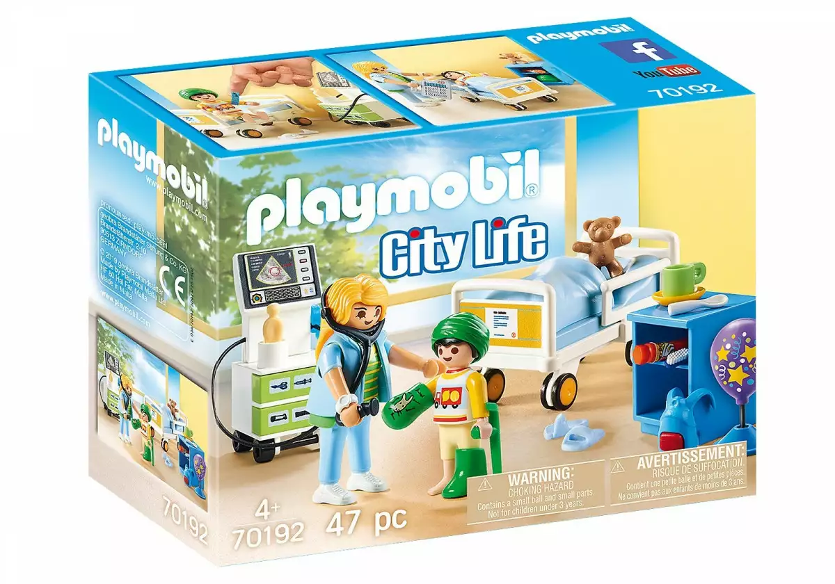 Playmobil Zestaw z figurkami City Life 70192 Szpitalny pokój dziecięcy