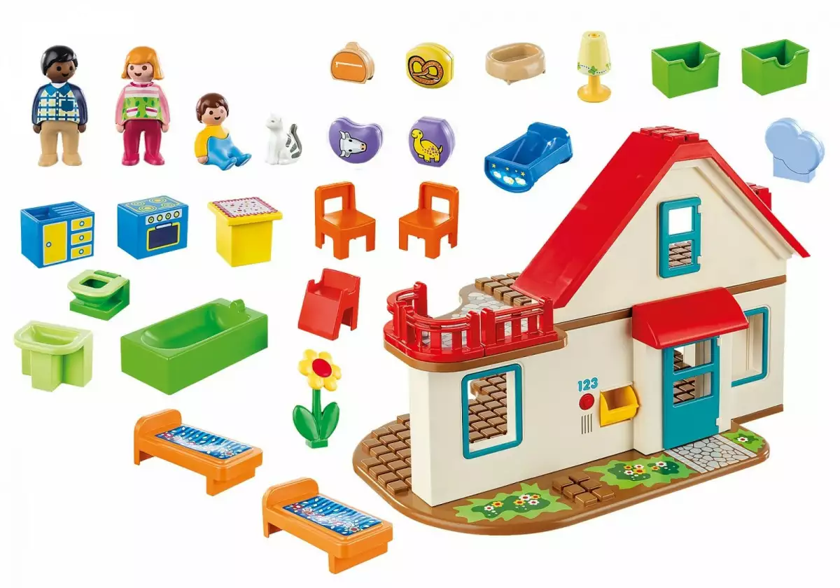 Playmobil Zestaw z figurkami 1.2.3 70129 Dom rodzinny