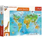 Puzzle 104 elementów Edukacyjne Mapa świata dla dzieci