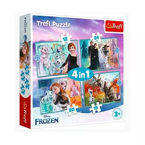 Trefl Puzzle 4w1 Niezwykły świat Kraina Lodu