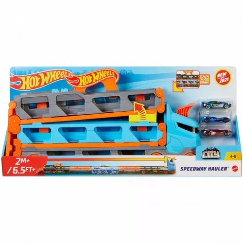 Hot Wheels Pojazd Transporter Wyścigowy 2w1