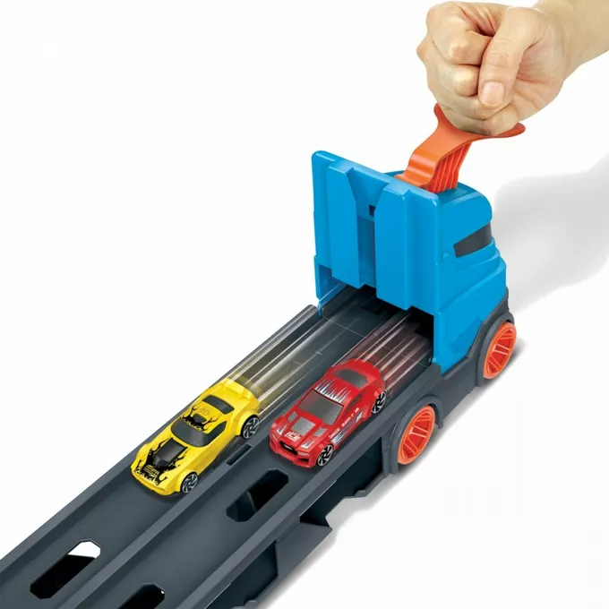 Hot Wheels Pojazd Transporter Wyścigowy 2w1