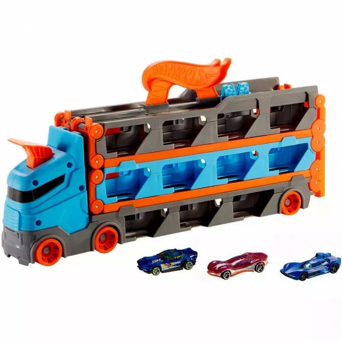 Hot Wheels Pojazd Transporter Wyścigowy 2w1