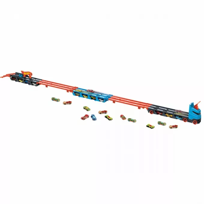 Hot Wheels Pojazd Transporter Wyścigowy 2w1