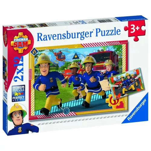 Ravensburger Polska Puzzle 2x12 elementów Strażak Sam i jego drużyna
