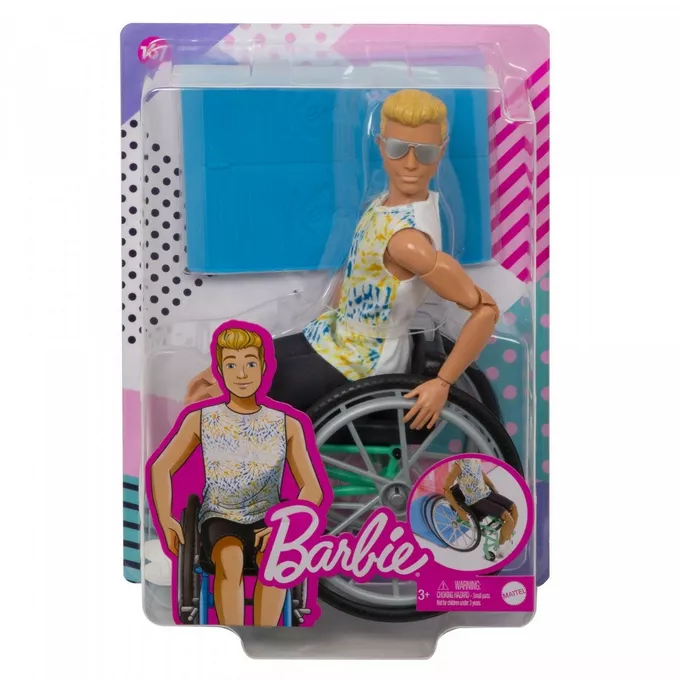 Lalka Barbie Ken na wózku