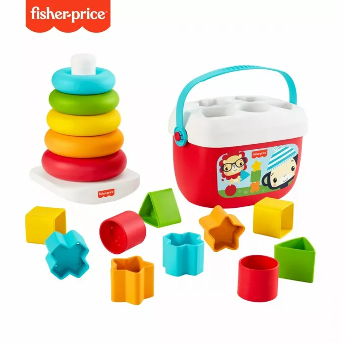 Fisher Price Piramidka i klocki Eko Zestaw prezentowy