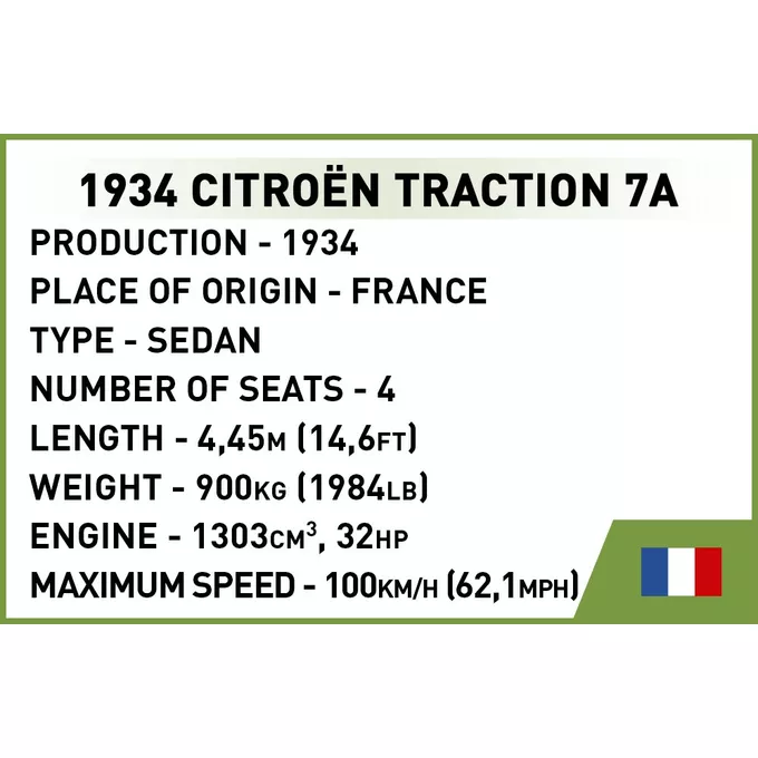 Cobi Klocki Klocki 1934 Citroen Traction 7A
