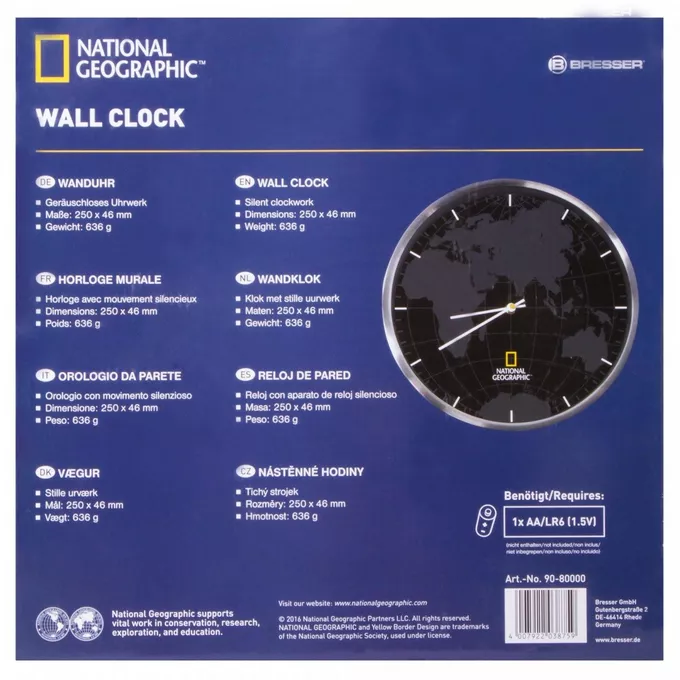 Zegar ścienny Bresser National Geographic 30 cm