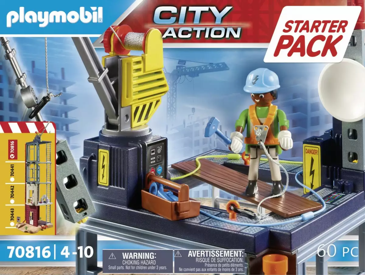 Playmobil Zestaw City Action Plac budowy z wciągarką linową