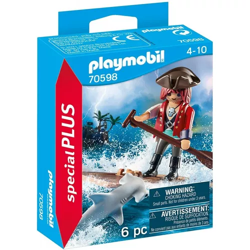 Playmobil Zestaw figurek Special Plus 70598 Pirat z tratwą i rekinem młotem