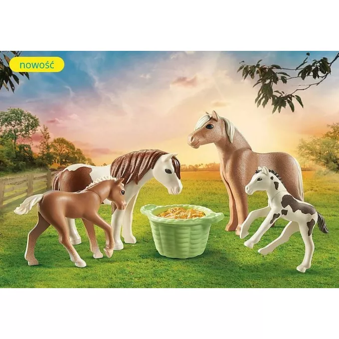 Figurki Country 71000 Dwa konie islandzkie ze źrebakami