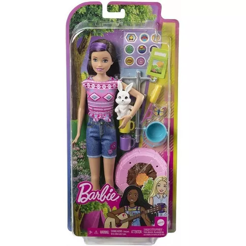 Mattel Lalka Barbie Kemping Skipper i zwierzątko Zestaw