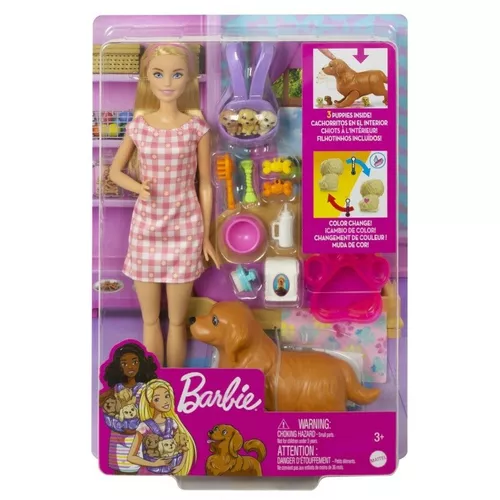 Mattel Lalka Barbie Narodziny piesków zestaw + lalka