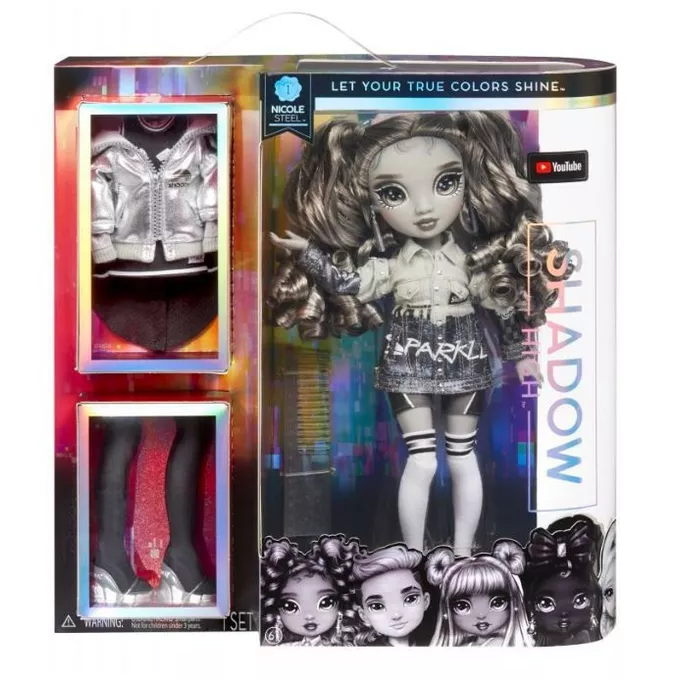 Mga Lalka RAINBOW HIGH Shadow High Nicole Steel szara