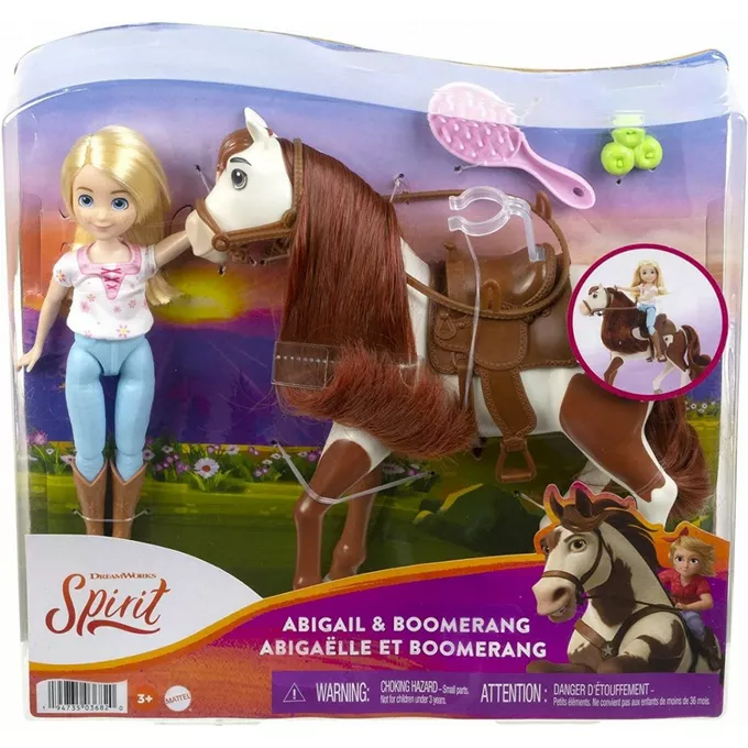 Mattel Lalka + koń Mustang: Duch wolności Abigail i Bumerang HFB91