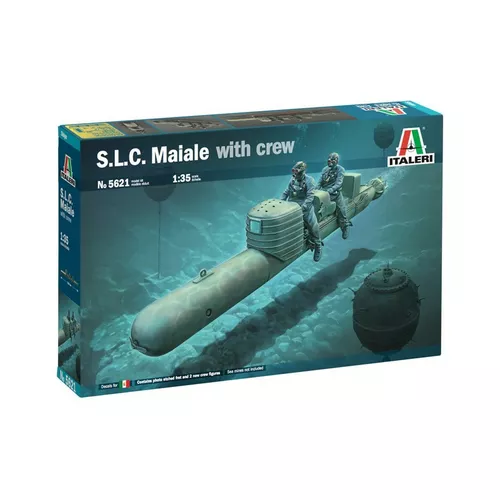 Italeri Model plastikowy łódź S.L.C. MAIALE z załogą 1/35
