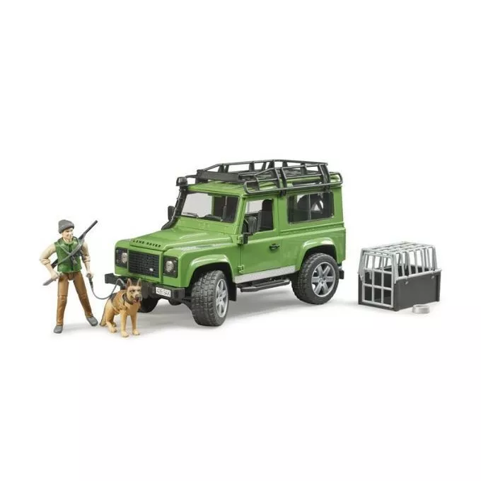 BRUDER Pojazd Land Rover Defender z figurką leśnika i psem