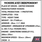 Cobi Klocki HC Great War Vickers A1E 1 Independent