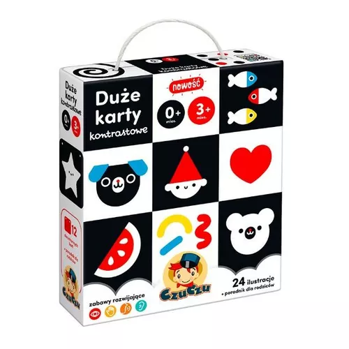 CzuCzu Duże karty kontrastowe dla dzieci 0 i 3 mies.+
