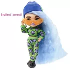 Mattel Lalka Barbie Extra Minis zielony kombinezon - jasnoniebieskie włosy