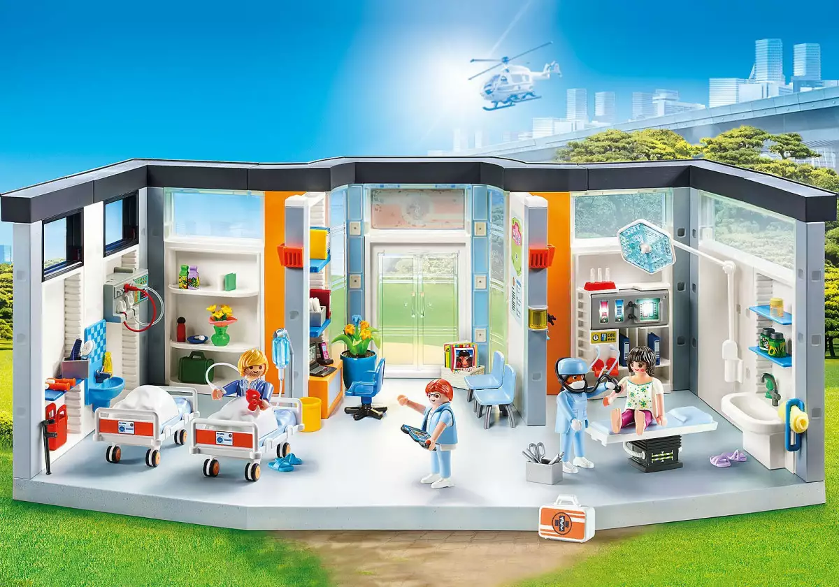 ilustracja: Playmobil Zestaw z figurkami City Life 70191 Szpital z wyposażeniem