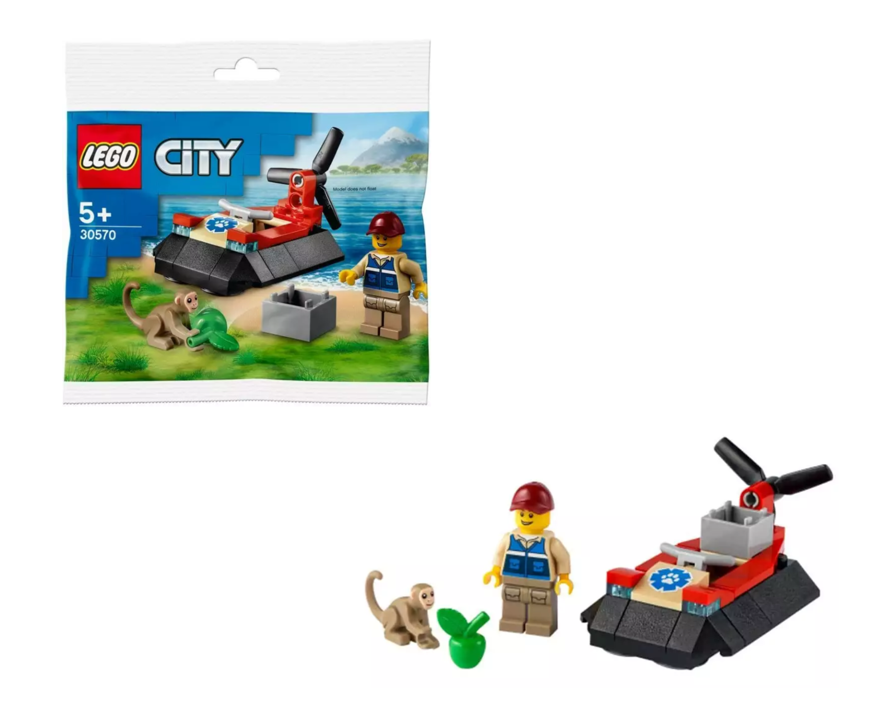 LEGO Klocki City 30570 Poduszkowiec ratowników dzikich zwierząt